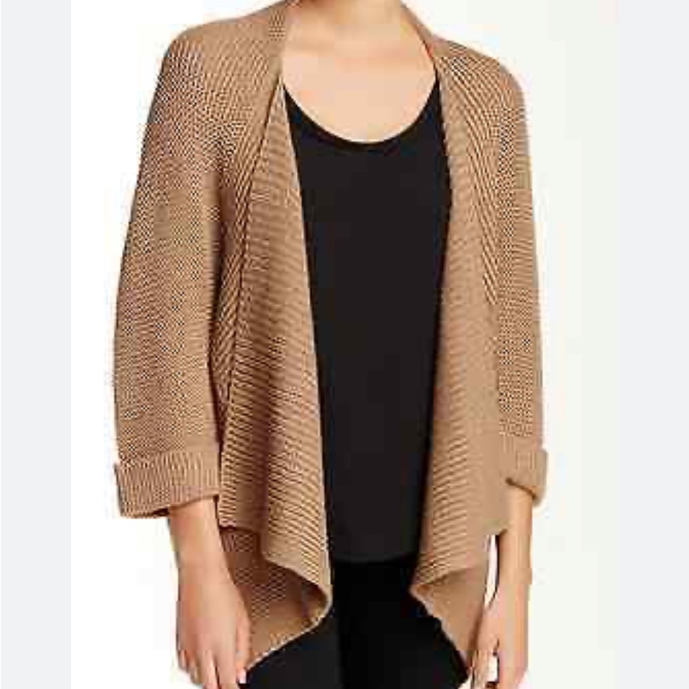 Brochu Walker brown long chunky knit cocoon cardigan sweater alpaca wool OS